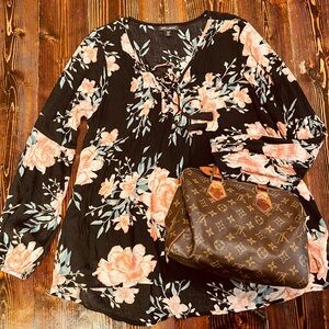 Billabong Black Floral Blouse